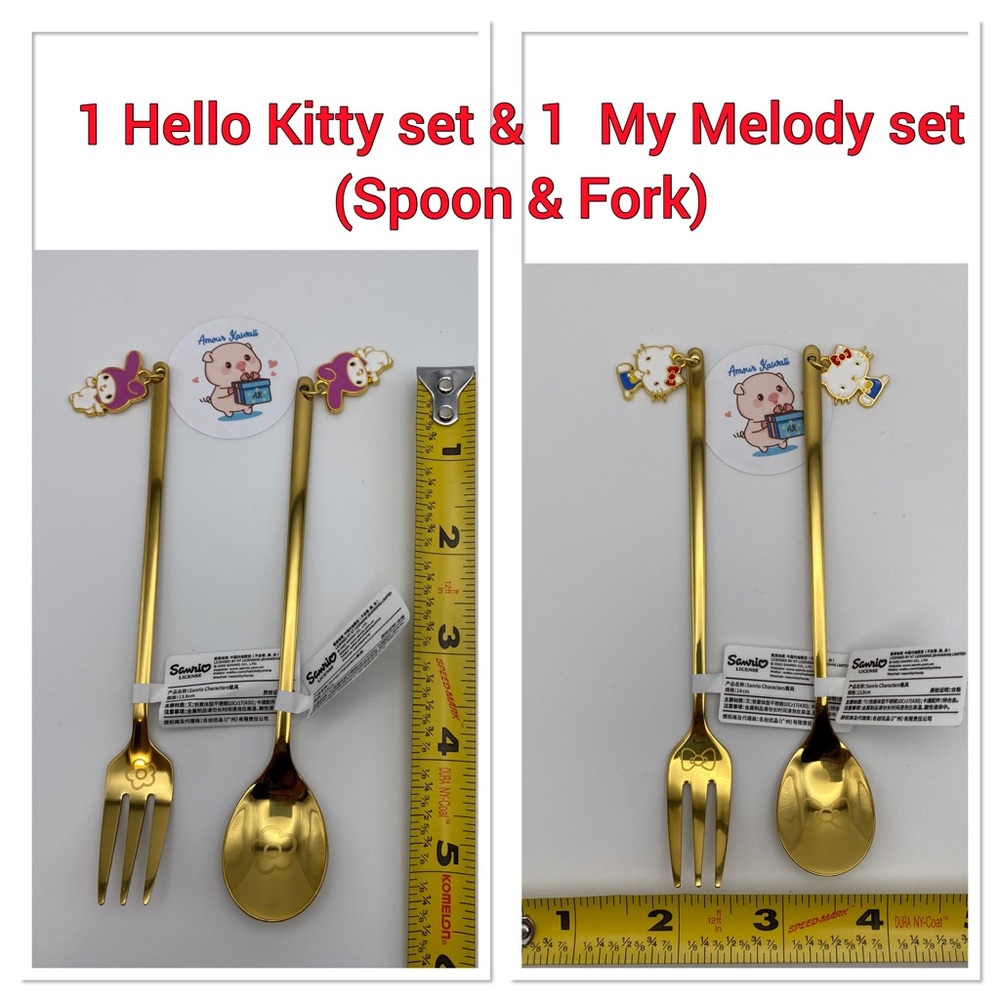 Sanrio Hello Kitty and My melody spoon folk set